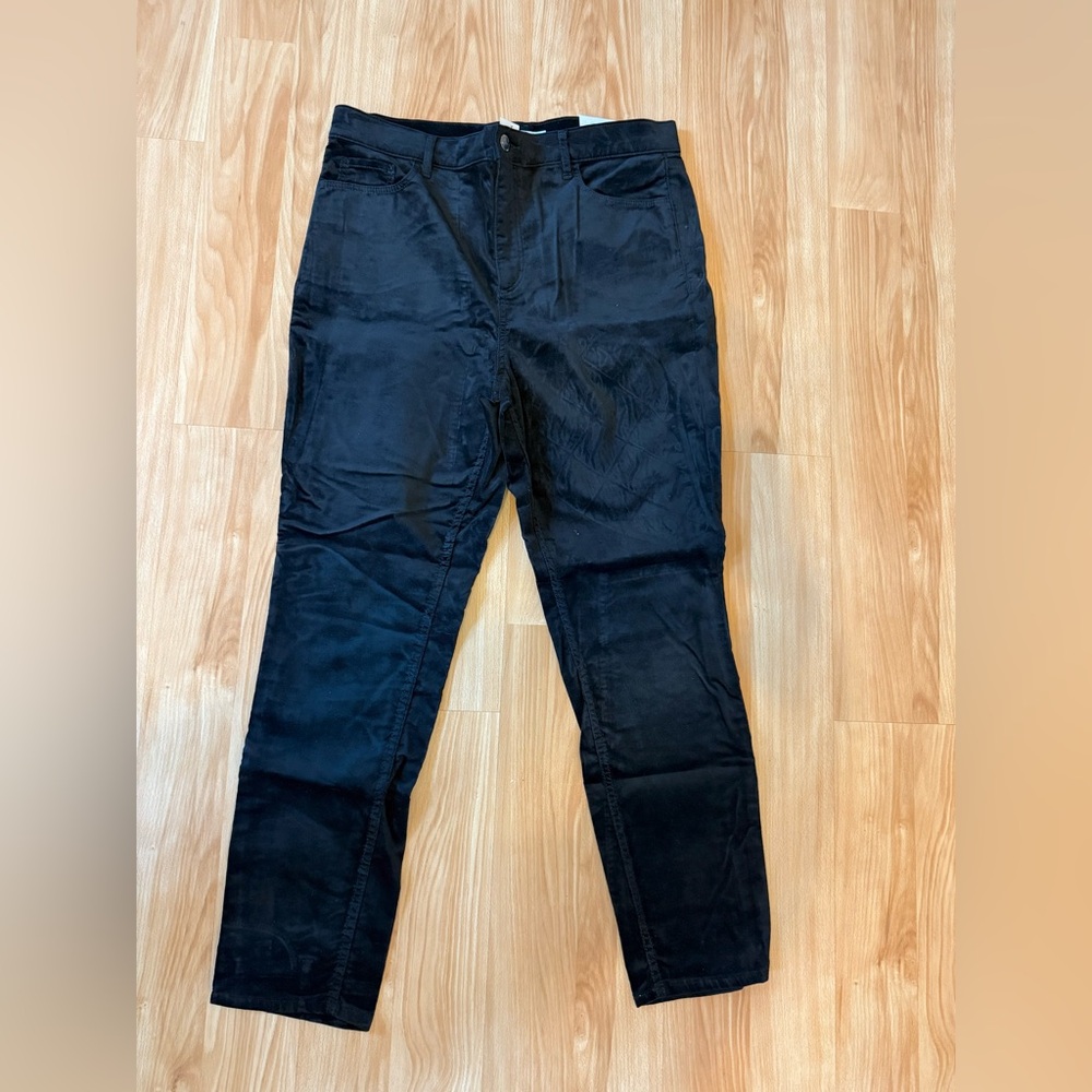 LOFT NWT Skinny Velvet Black Pants